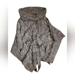 Embellished INC International Concepts Black and Silver Knit Poncho